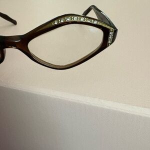 Vintage Elegant Brown Rhinestone Glasses